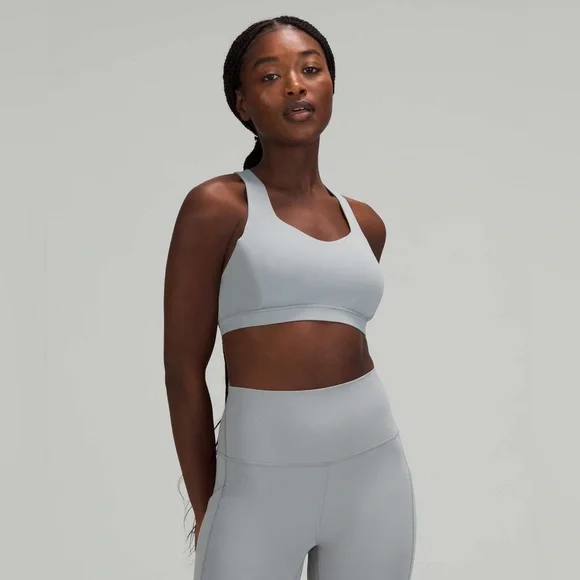 Lululemon Free to Be Bra Womens 6 Grey Sports Bra Light Support C D Cup Longline - Picture 3 of 6